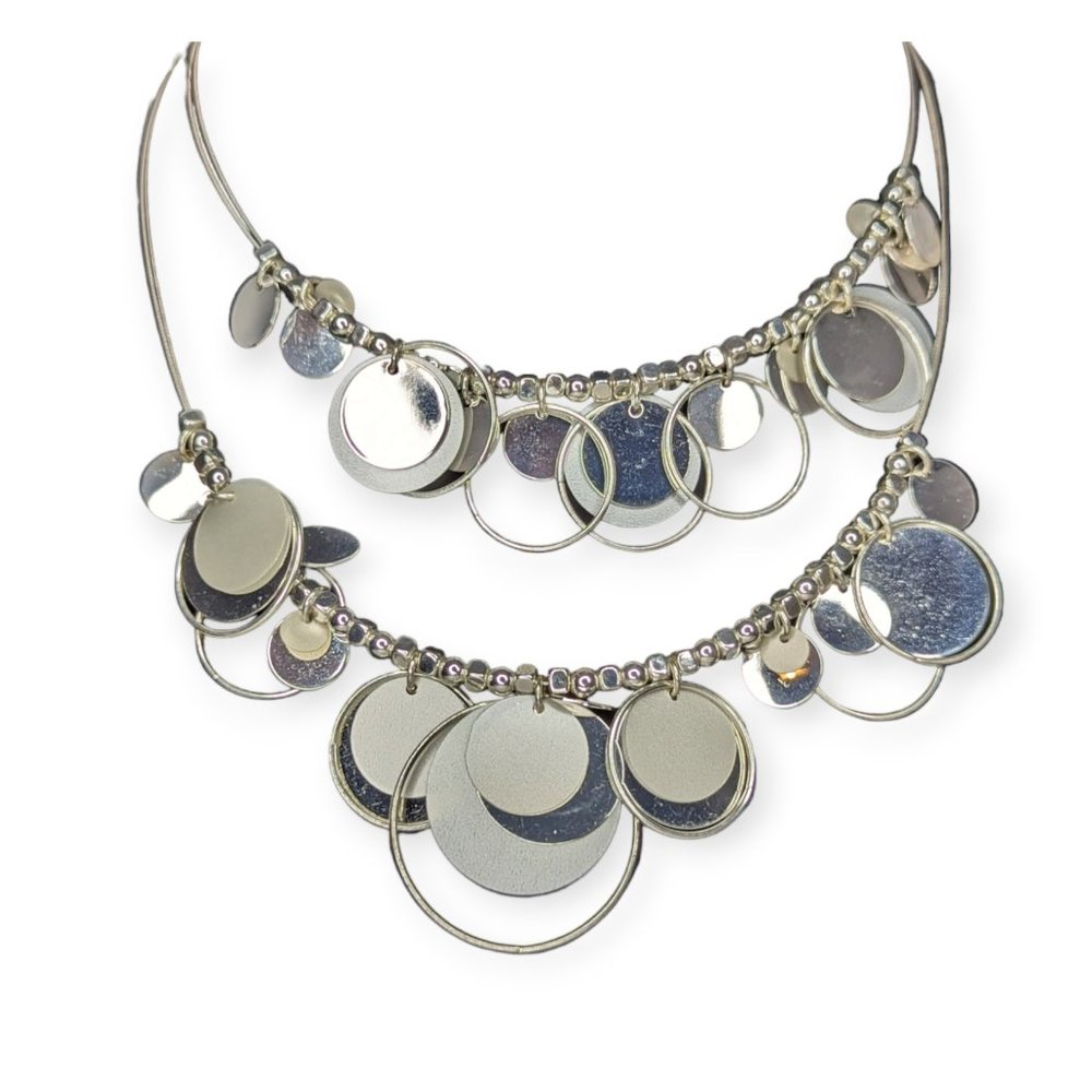 Style & Co Silver Plate Multi Strand Necklace w/Claw Closure NWT - Picture 2 of 10